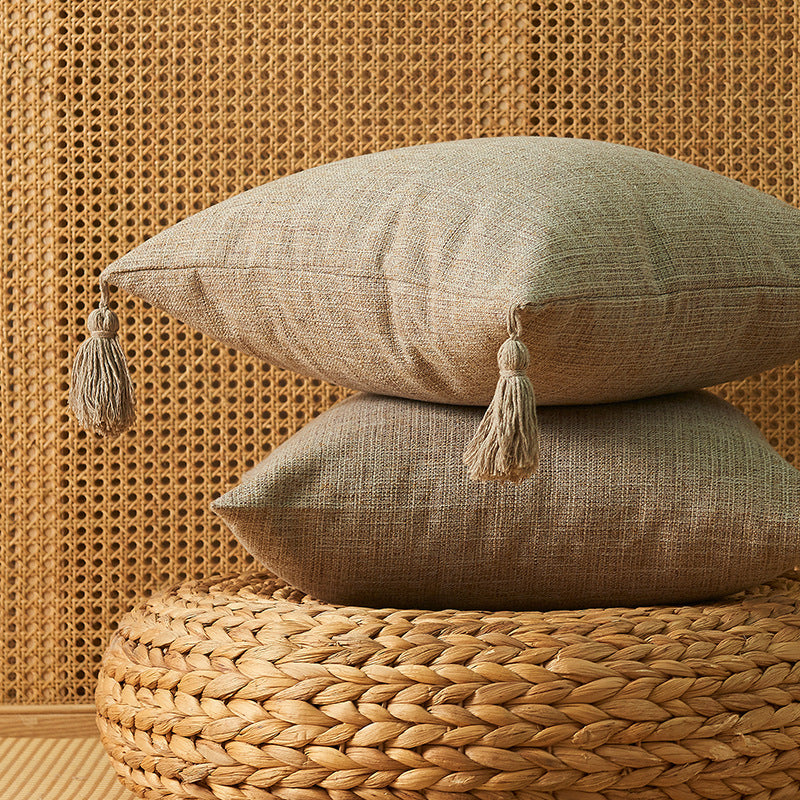 Artisan Textured Throw Pillow with Tassels