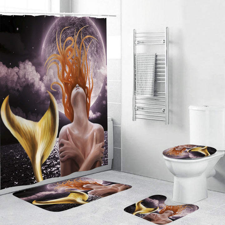 Artistic Mermaid-Themed Bathroom Set Bowlift