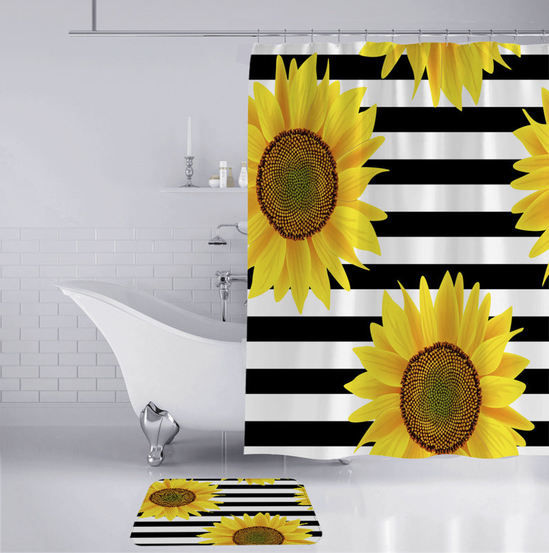 Floral Decorative Shower Curtain Bowlift