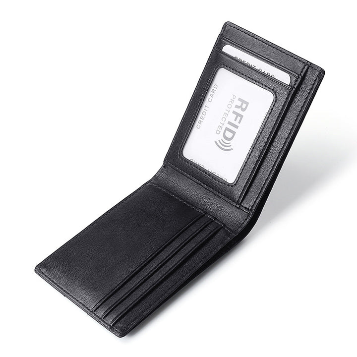 RFID-Blocking Leather Trifold Wallet