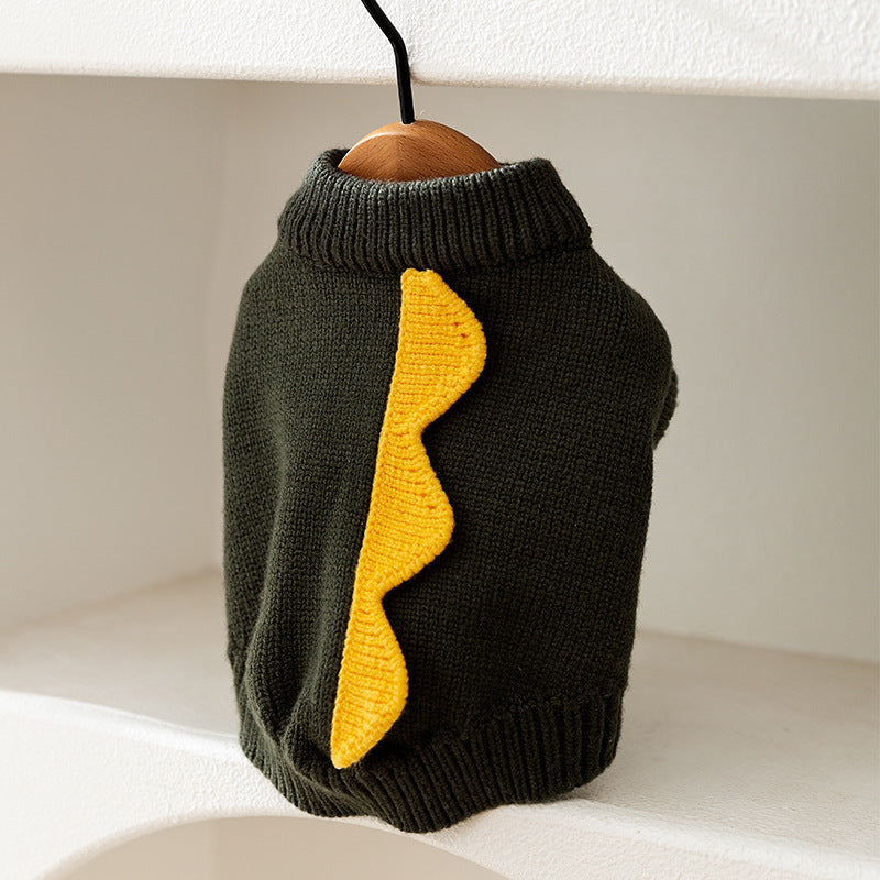 Quilted dog coat with cartoon design