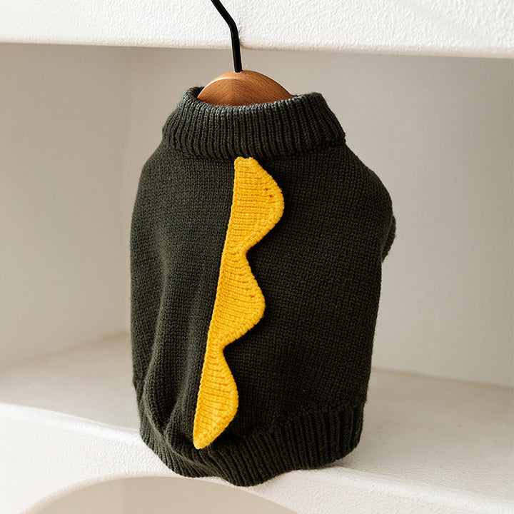 Quilted dog coat with cartoon design