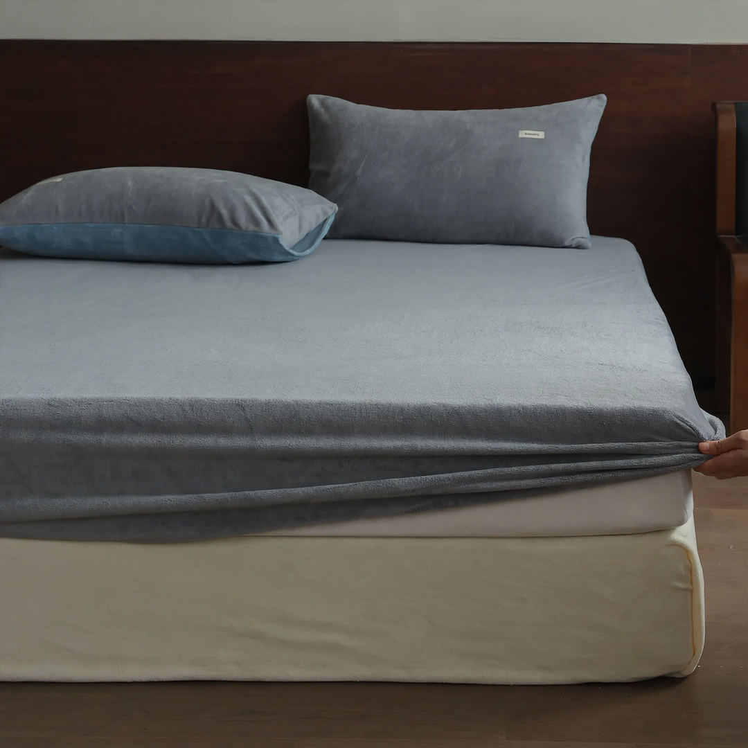 Milk fiber fitted sheet with elastic, winter