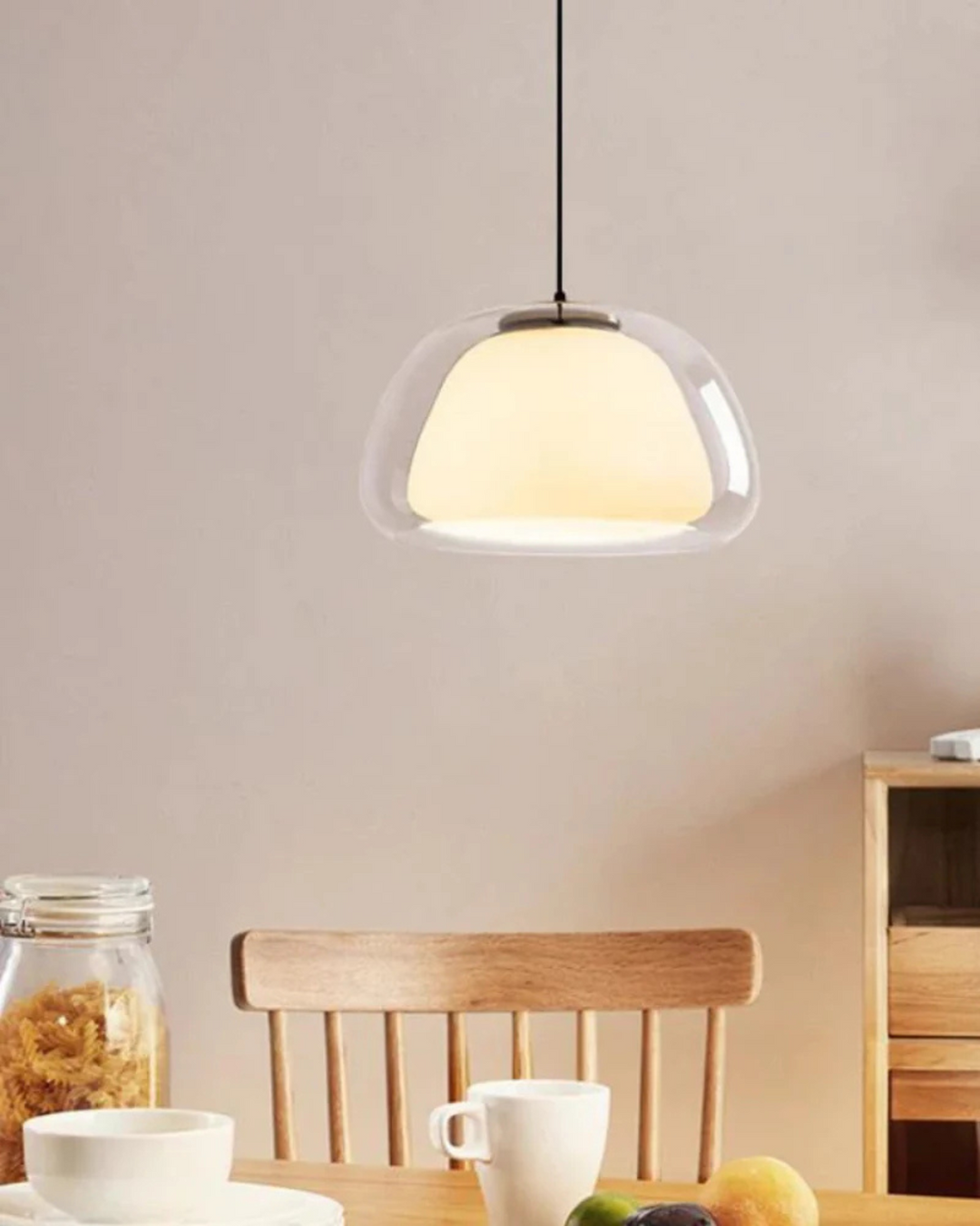 BowLift | Elegant Lamp in the Form of a Glass Dome with Crystal Accent