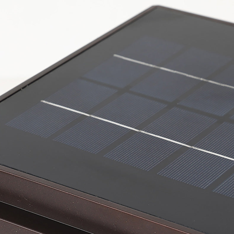 Modern Minimalist Solar Waterproof Square Aluminum Glass LED Post Head Light For Garden | Bowlift