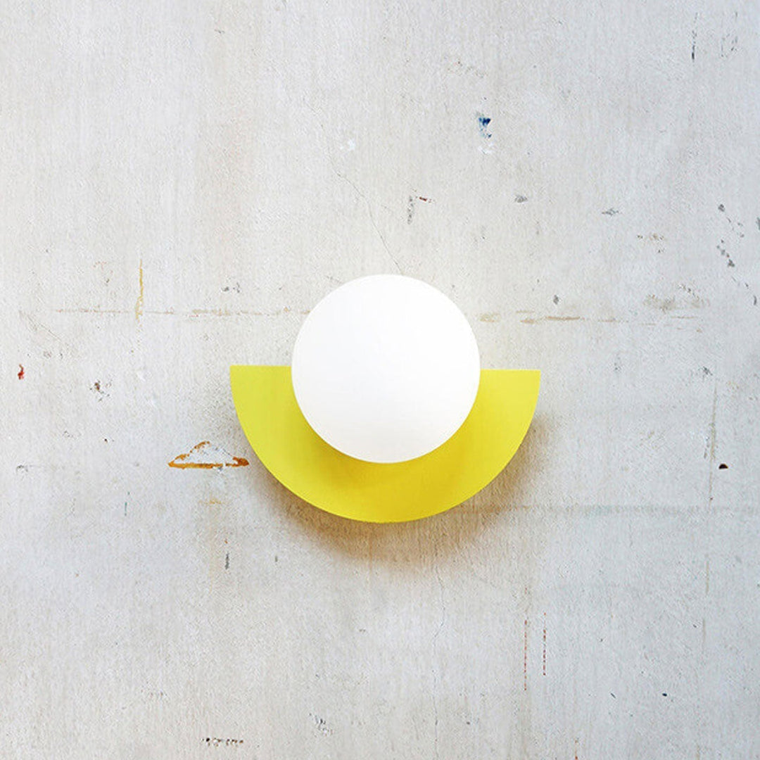 BowLift | Glass Globe Wall Light with Colourful Base