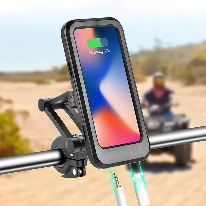 BowLift | RideCharge Pro – Waterproof Phone Holder with USB and 15W Wireless Charging for Bicycle and E-Bike