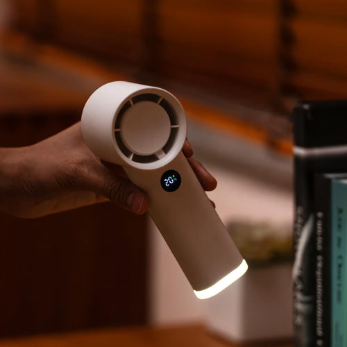 3600mAh USB Rechargeable Handheld Fan with LED Lamp | Bowlift