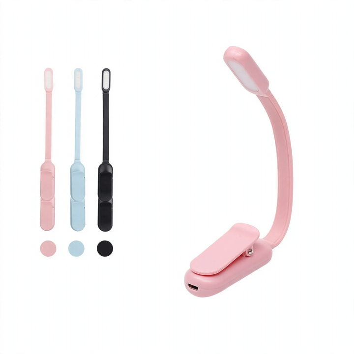 Mini clamp lamp with battery for desk and study
