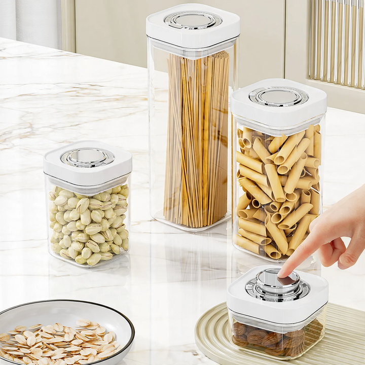 Plastic storage container with pressure seal