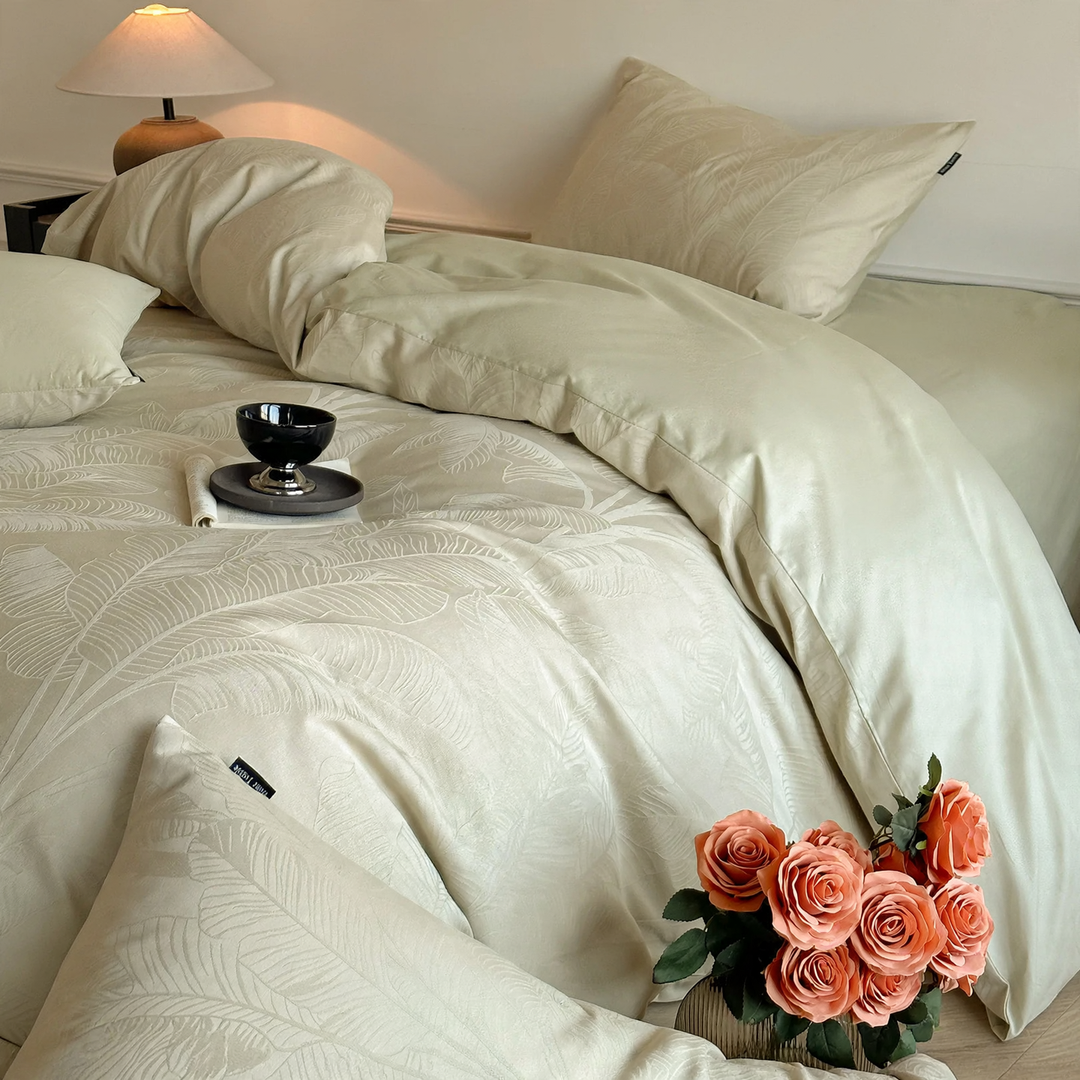 Cotton bedding set, long pile, floral pattern