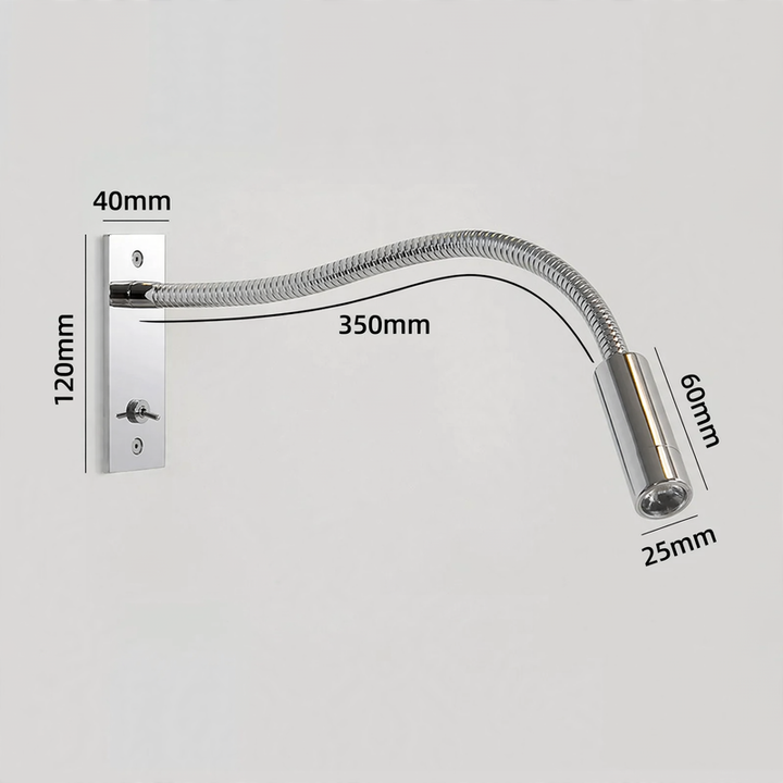 Modern LED wall lamp with flexible gooseneck