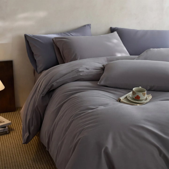 Cotton bedding set, 4-piece, brushed