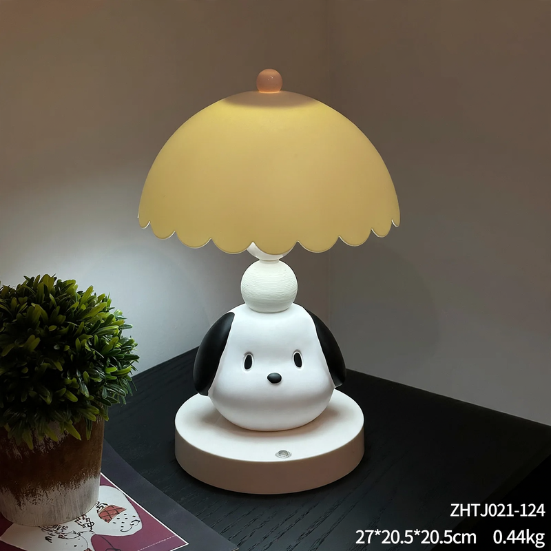 Dog table lamp in white, collapsible