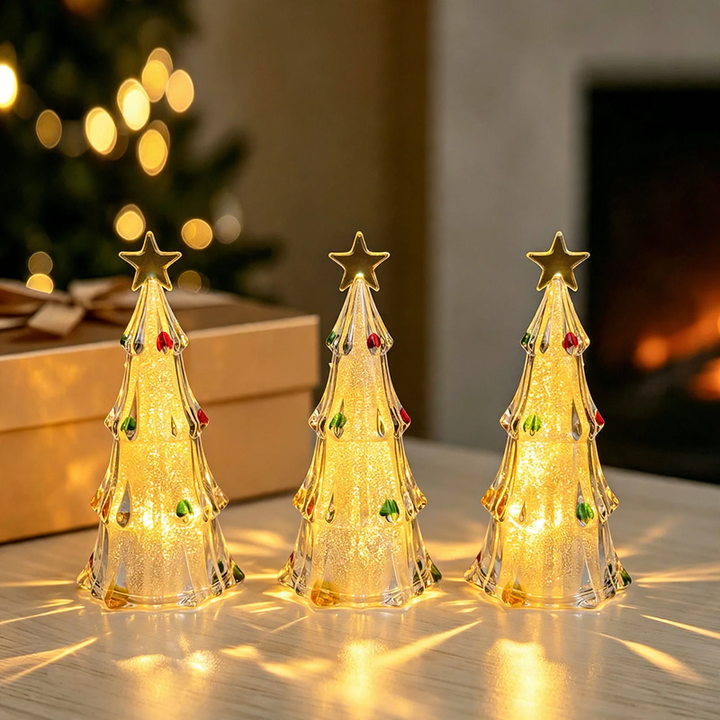 Illuminated Christmas tree decoration with warm light