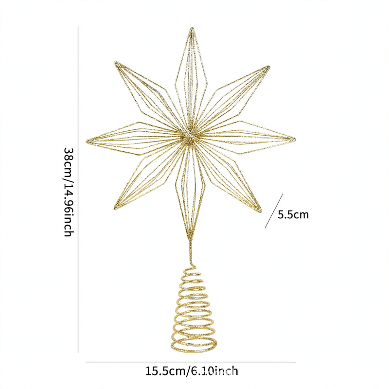 Decorative 38 cm star for the Christmas tree top made of iron