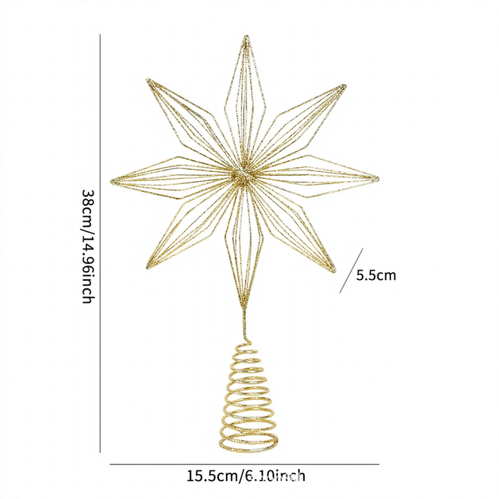 Decorative 38 cm star for the Christmas tree top made of iron
