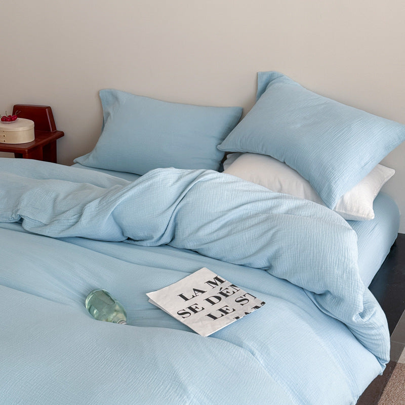 Breathable cotton bedding set, double-layered, Japanese style