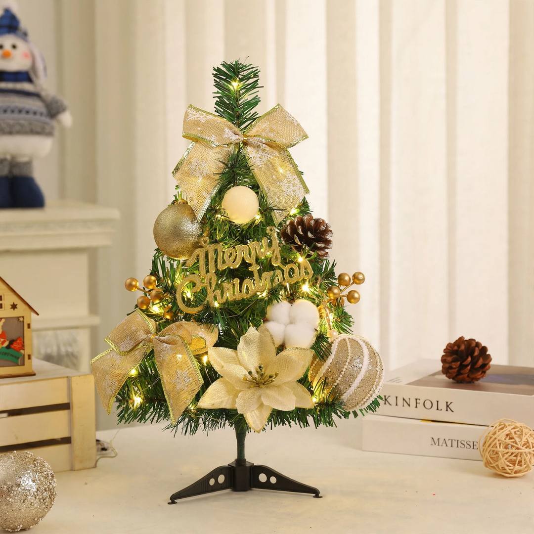 Mini Christmas tree, PVC, 60 cm, with lighting