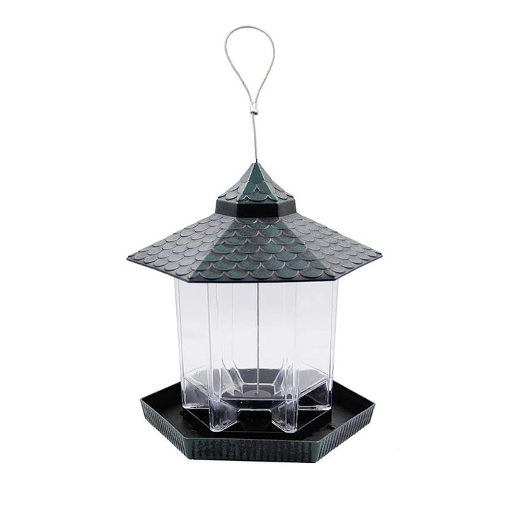 Automatic bird feeder with rain protection