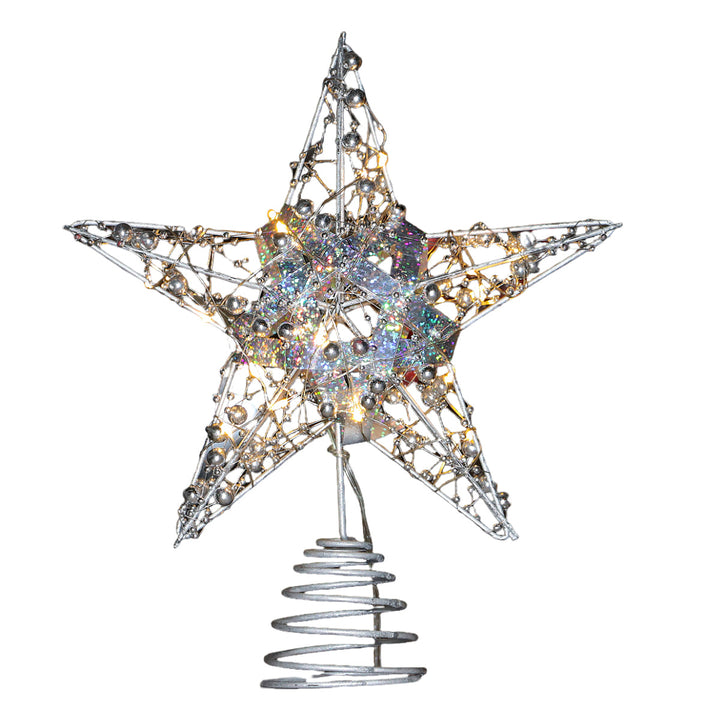 Christmas tree star top made of iron, illuminated