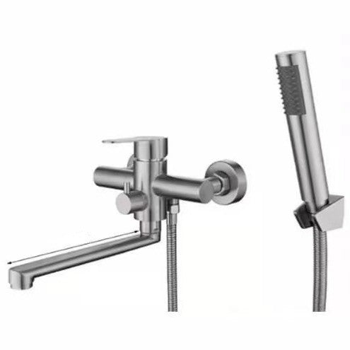 Wall-mounted mixing faucet with swivel outlet