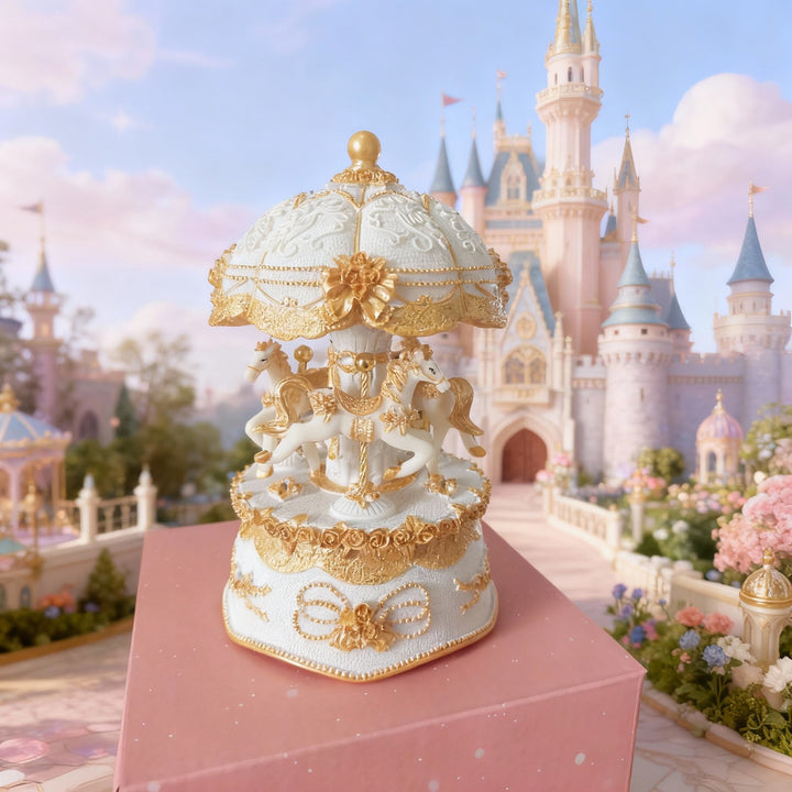 Decorative carousel music box, hand-painted