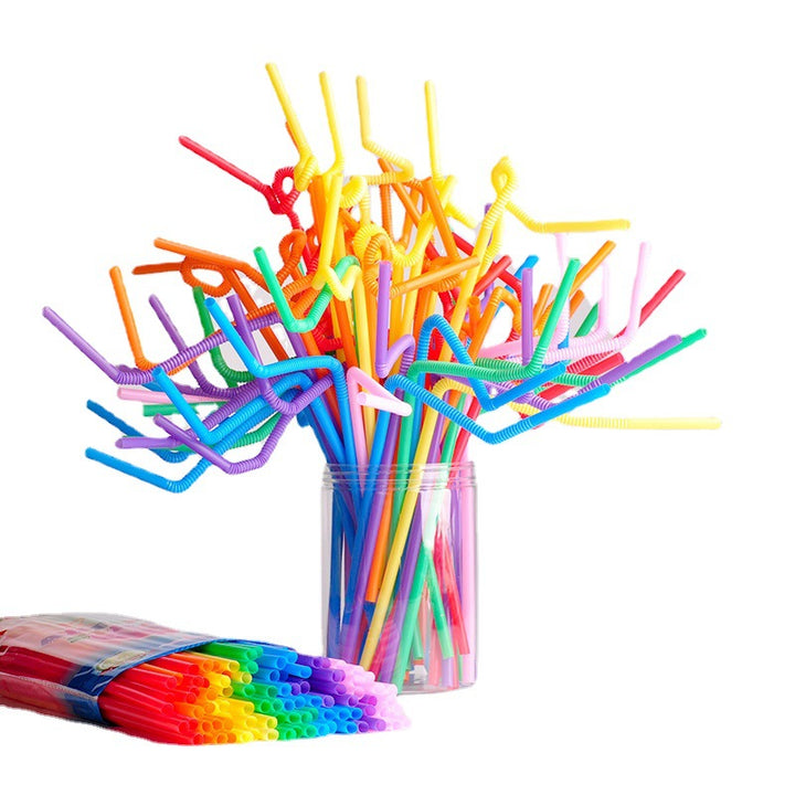 Plastic drinking straws, individually packed