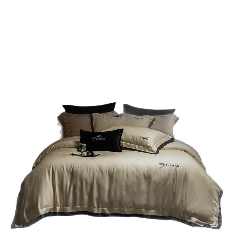 Lyocell bedding set, 4-piece, bedspread, elegant
