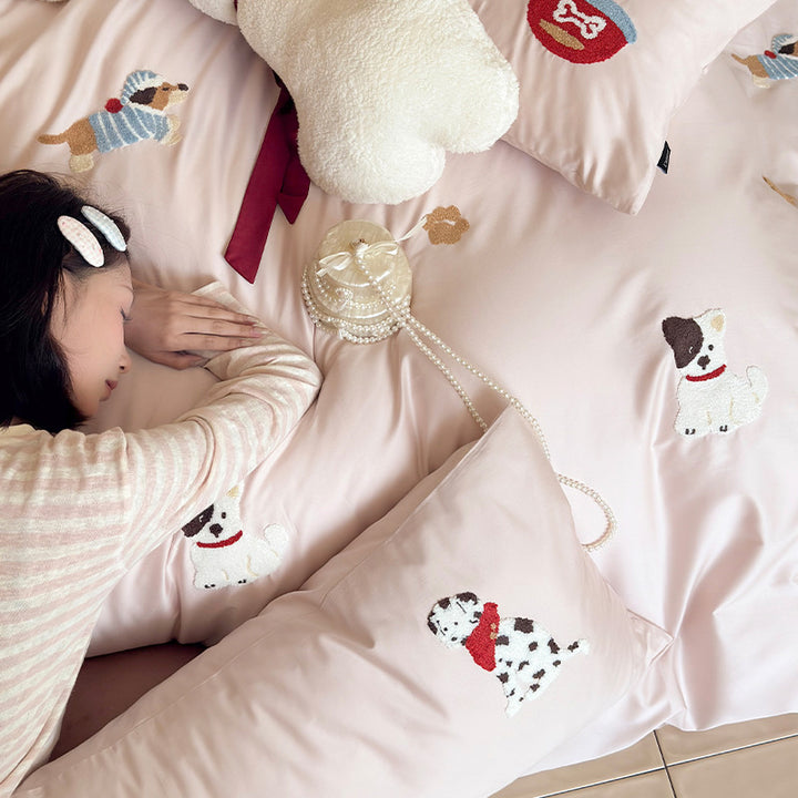 Cotton bedding set, 3–4 pieces, cartoon pattern