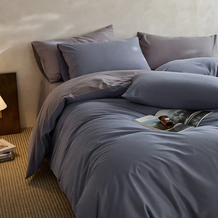 Cotton bedding set, 4-piece, brushed