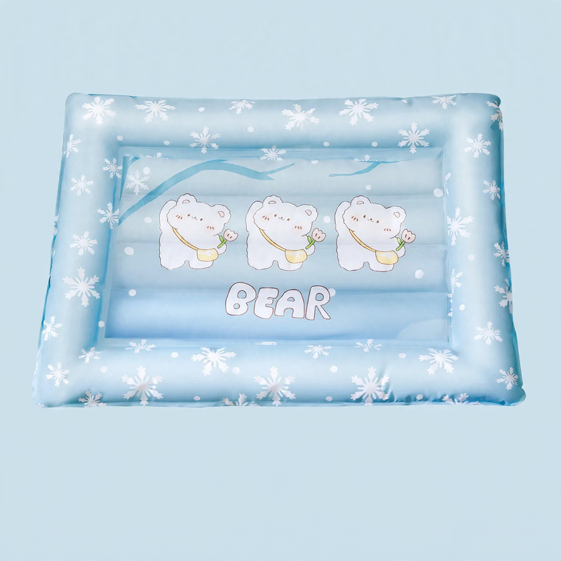 Pet cooling mat with grid pattern, breathable, spring and summer
