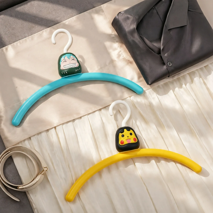 Plastic hanger with non-slip surface