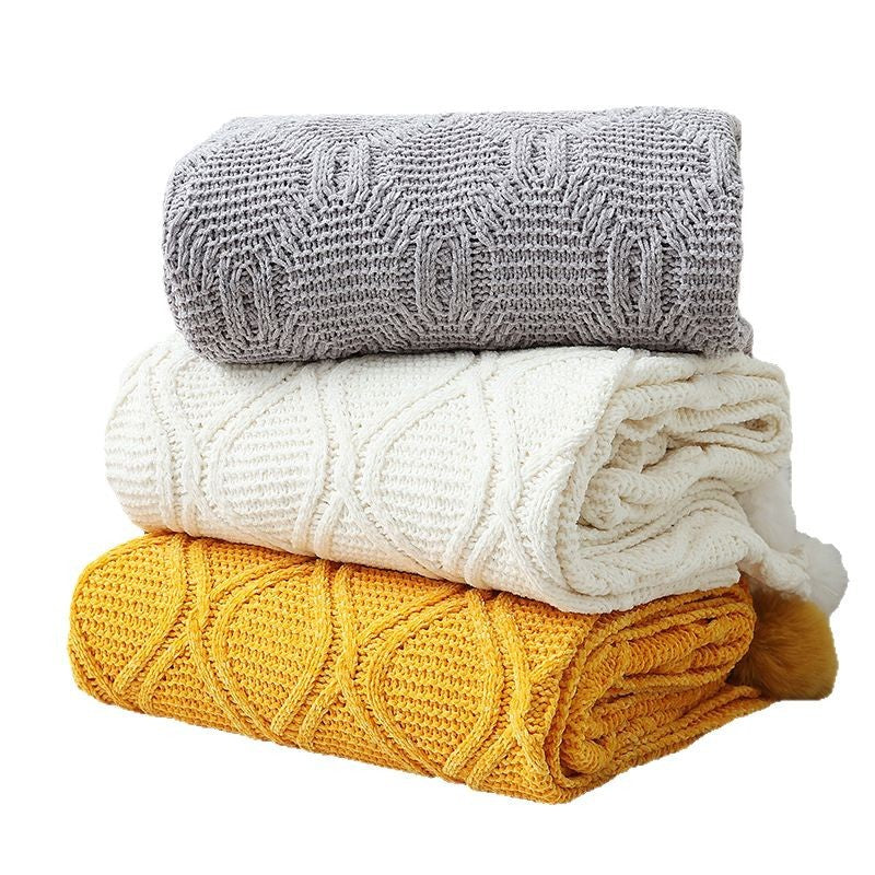 Solid color chenille blanket, 130x160cm