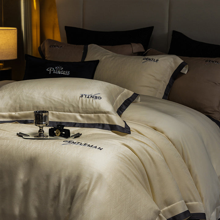Lyocell bedding set, 4-piece, bedspread, elegant