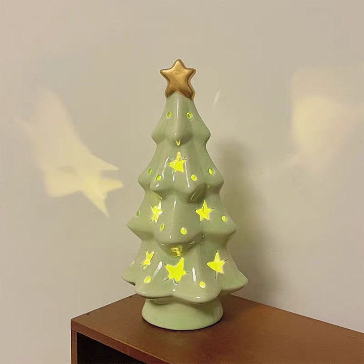 Christmas tree night light made of ceramic