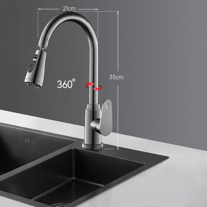 Pull-out kitchen faucet with ceramic valve