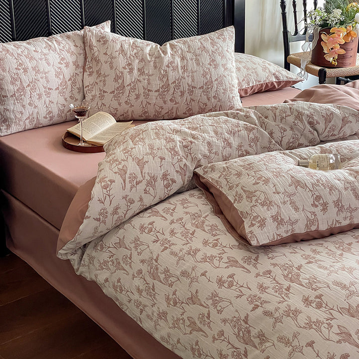 Cotton bedding set with jacquard weave