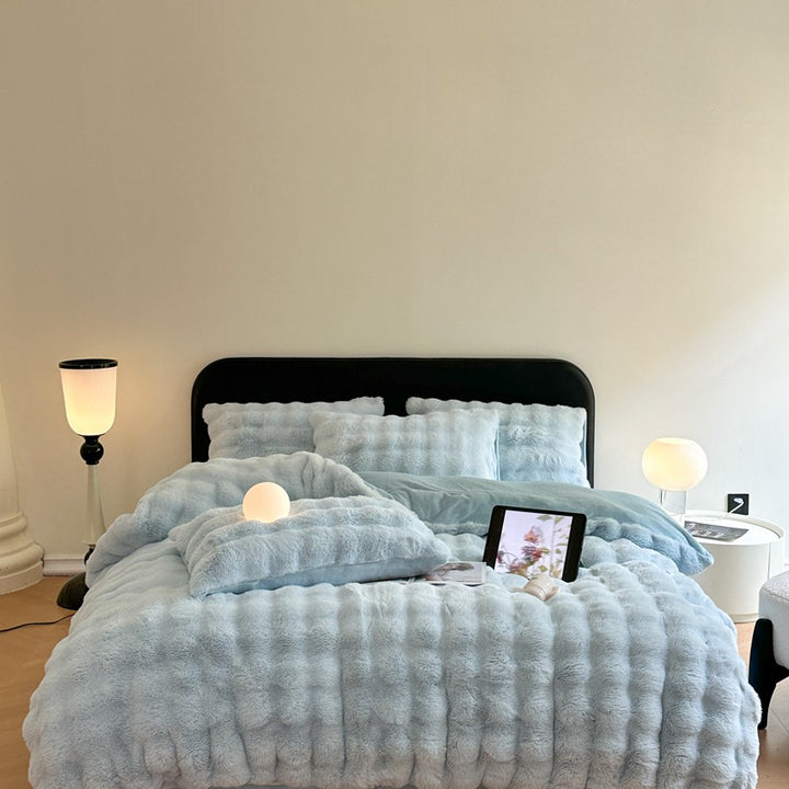 Milk fiber fleece duvet cover set, extra warm