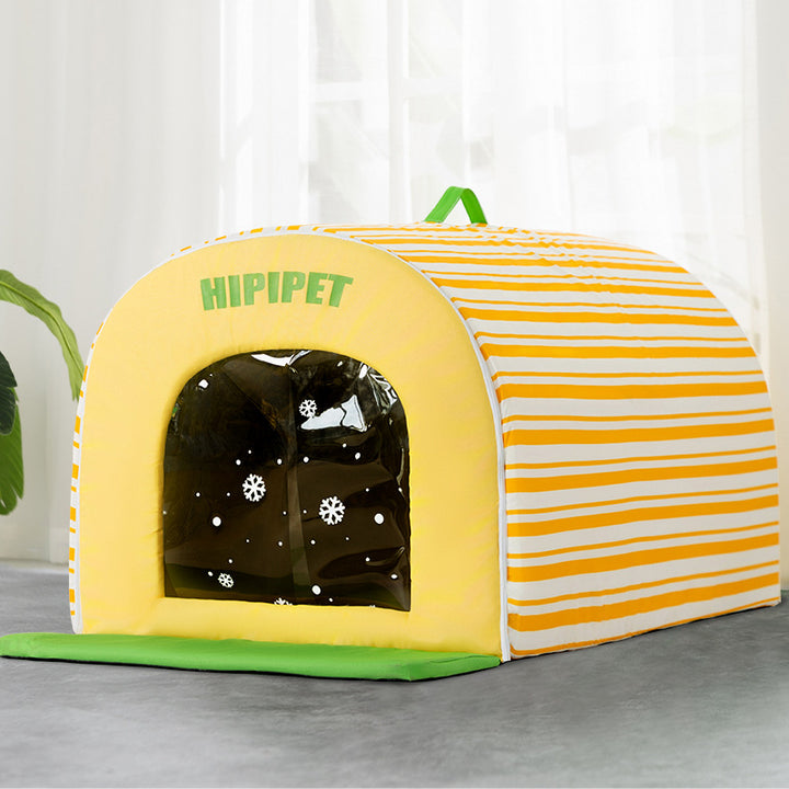 Large cooling igloo for dogs, Oxford fabric, with ice pack