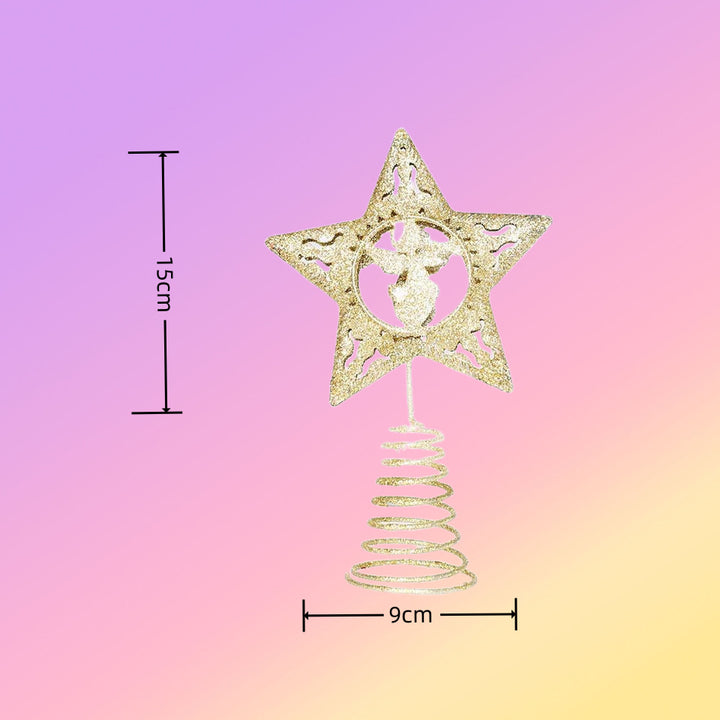 Christmas tree topper star with angel motif