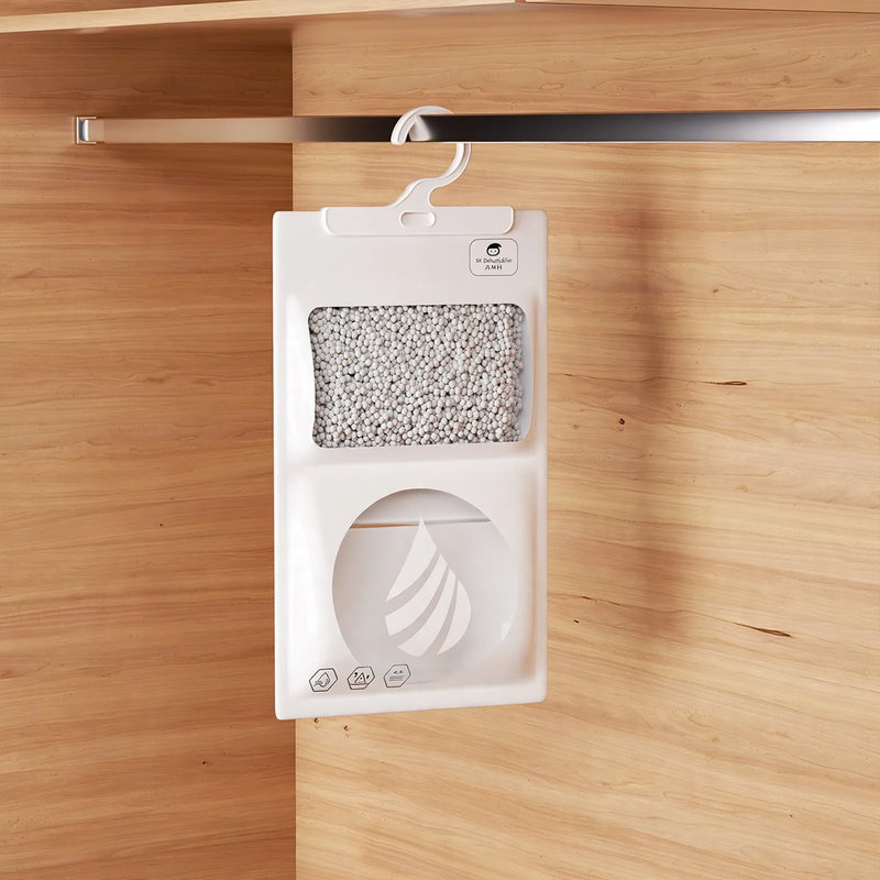 Hanging dehumidifying bag with fragrance