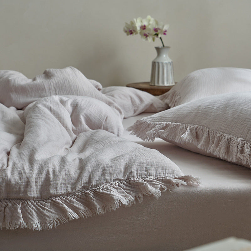 Cotton bedding set, double gaze, French style