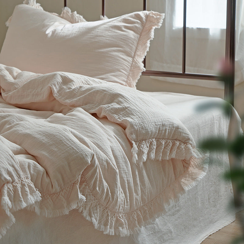 Cotton bedding set, double gaze, French style