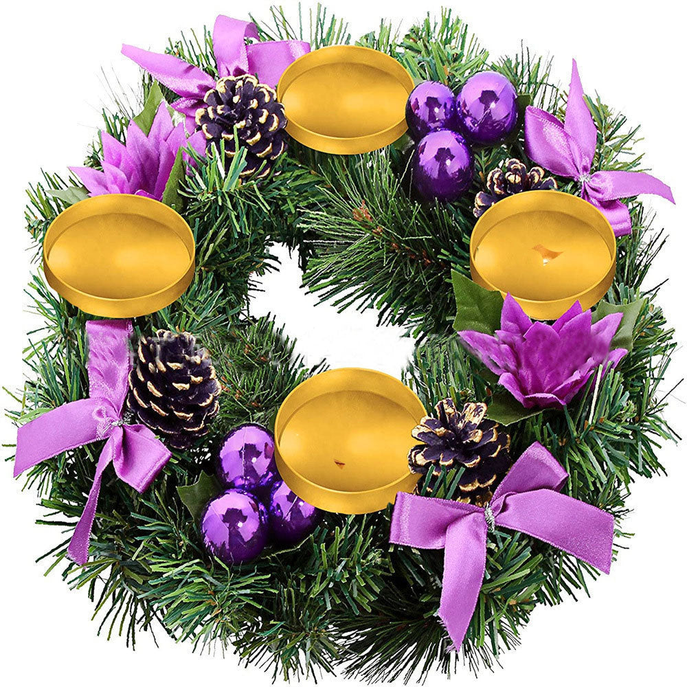 Advent wreath with candle holder and decoration