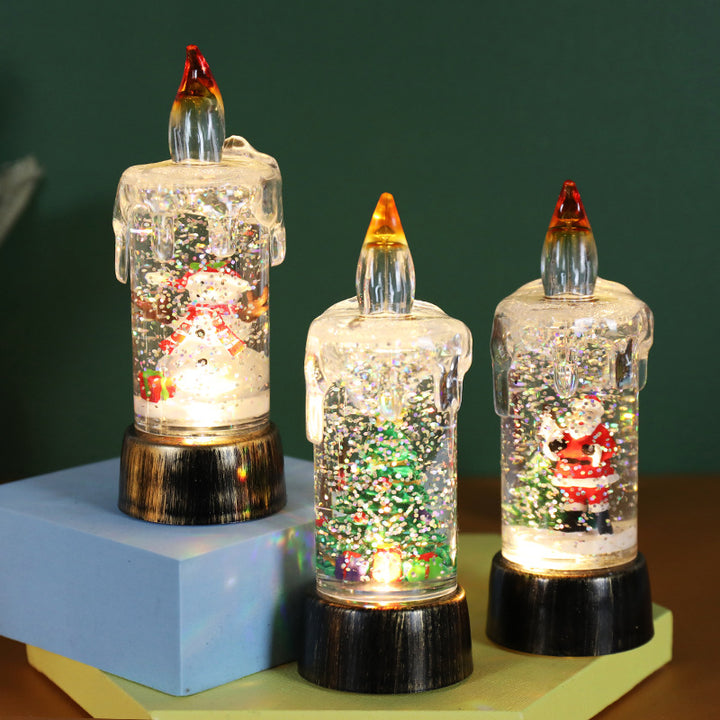 Christmas snow globe night lights with lighting