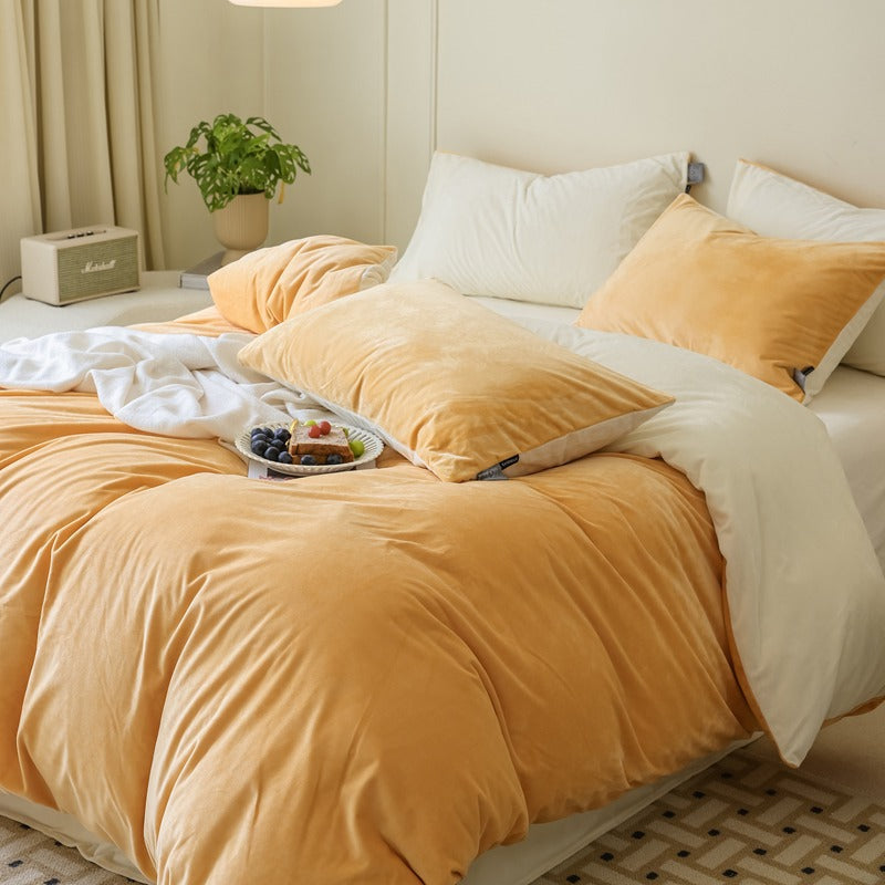 Milk fiber fleece bedding set, antistatic, winter