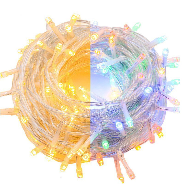 Versatile LED string lights with 8 functions for outdoor use
