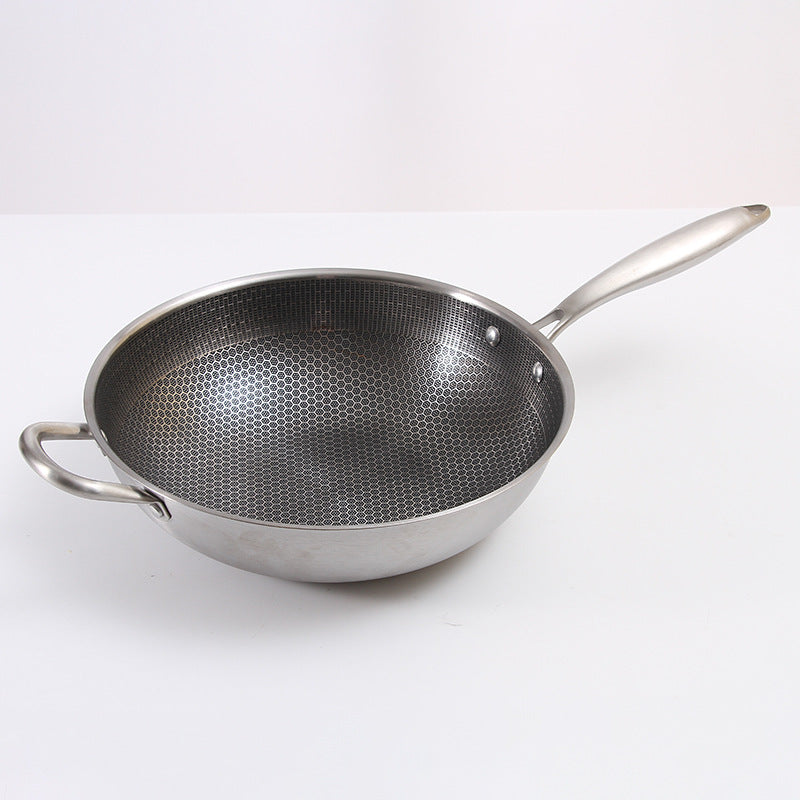 Stainless Steel Wok YN-001 with Glass Lid