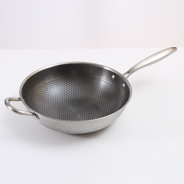 Stainless Steel Wok YN-001 with Glass Lid